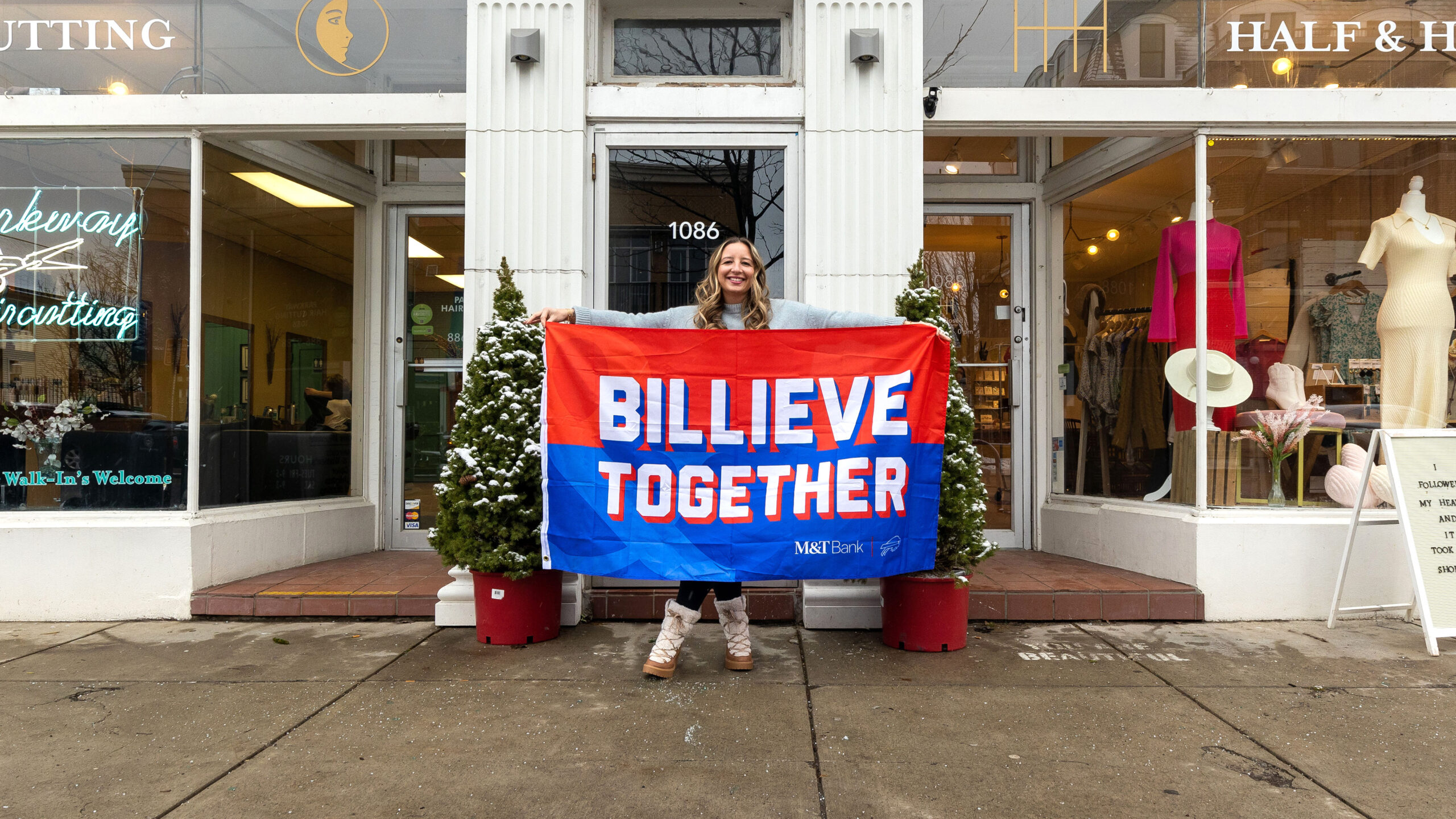 Billy's showing off his team - M&T Bank Buffalo Bills